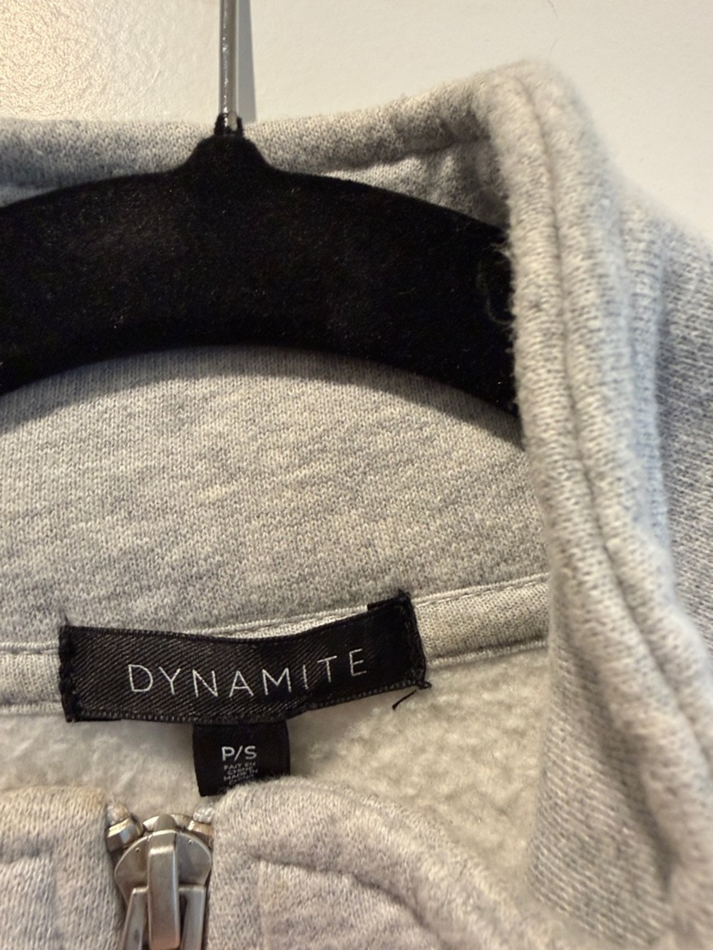 Dynamite Light Gray Cropped Zip Hoodie - Picture 2 of 5